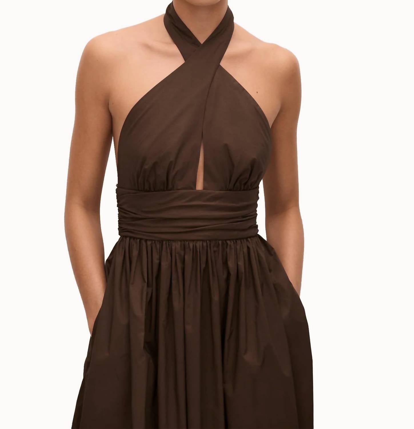 Matteau - Keyhole Halter Midi Dress