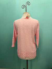 Johnny Was Women's Zora Stitchwork Blouse in romance rose - women's blouse - alternate view