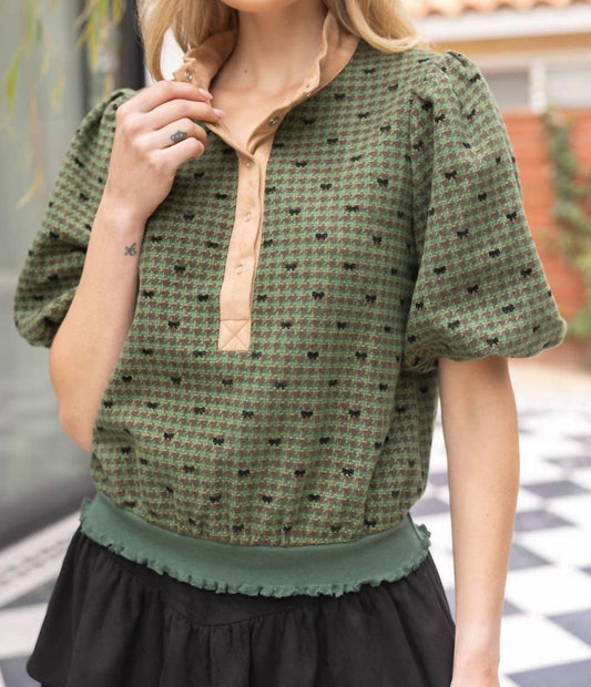 Voy - Daisy Snap Buttoned Placket Flannel Top