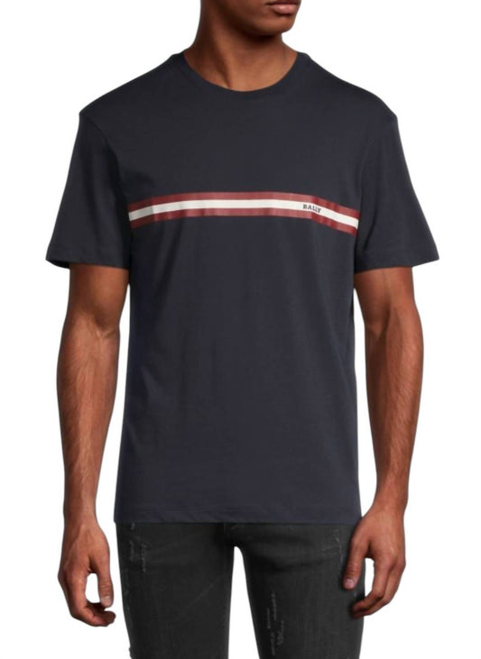 Bally - Men's Short Sleeve Striped Logo T-shirt