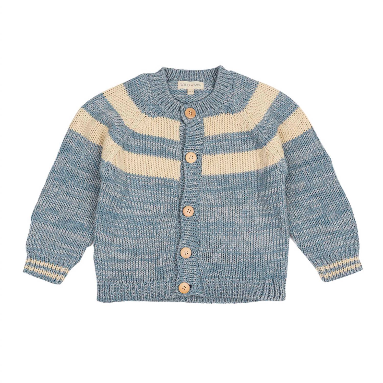 Wild Wawa Kids' School Cardigan in dusty blue - kids' sweater