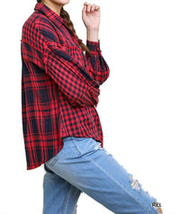 Umgee - Plaid & Checkered Button Up Top