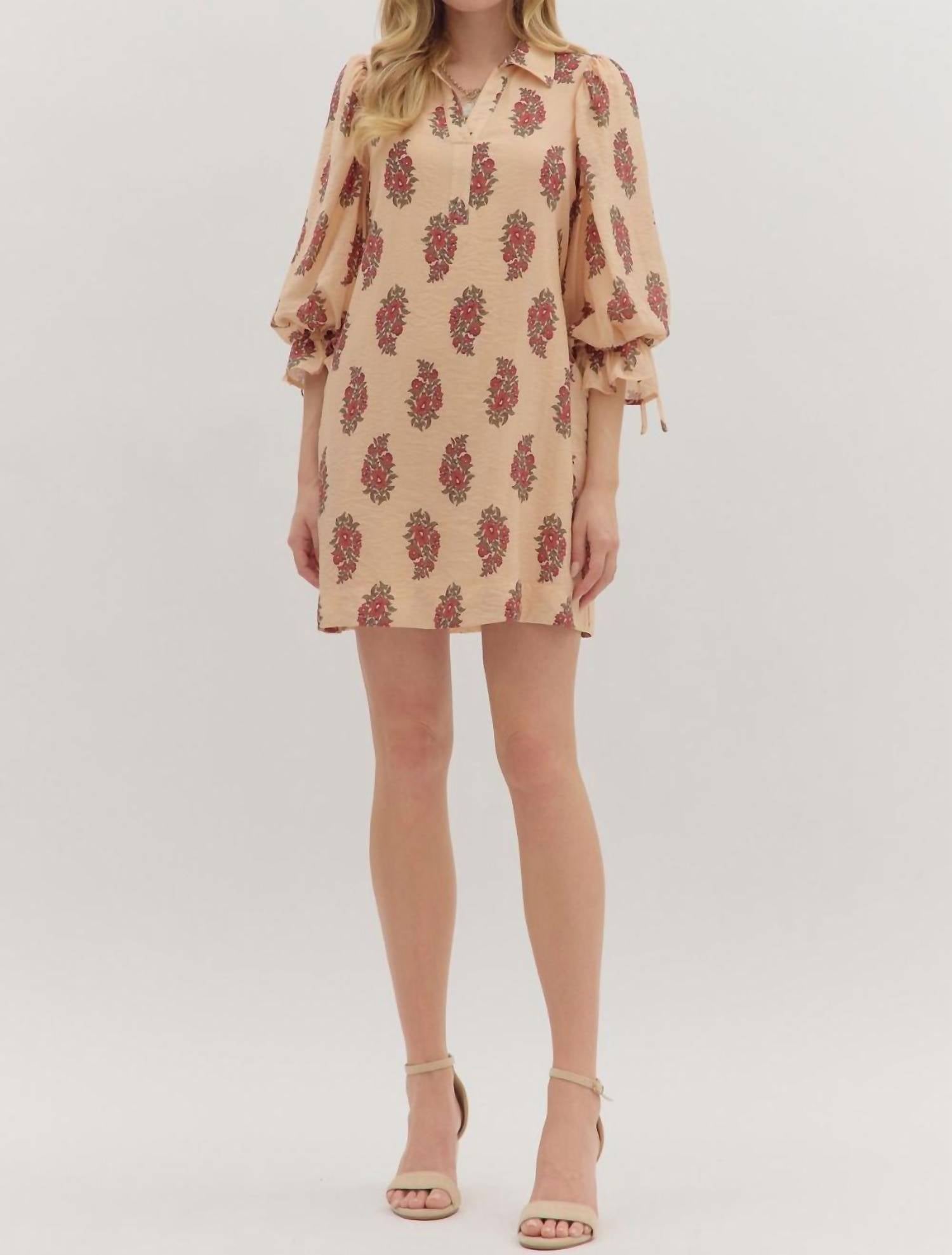 Entro - Floral Puff Sleeve Mini Dress