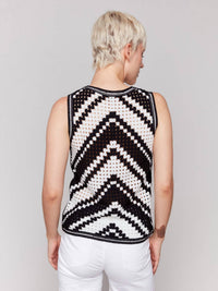 Charlie B - Sleeveless Crochet Crew Neck Top