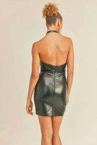 Klesis - Ruched Halter Bodycon Mini Dress