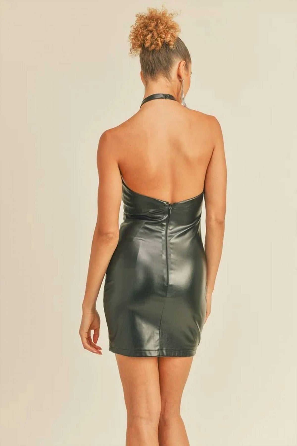 Klesis - Ruched Halter Bodycon Mini Dress