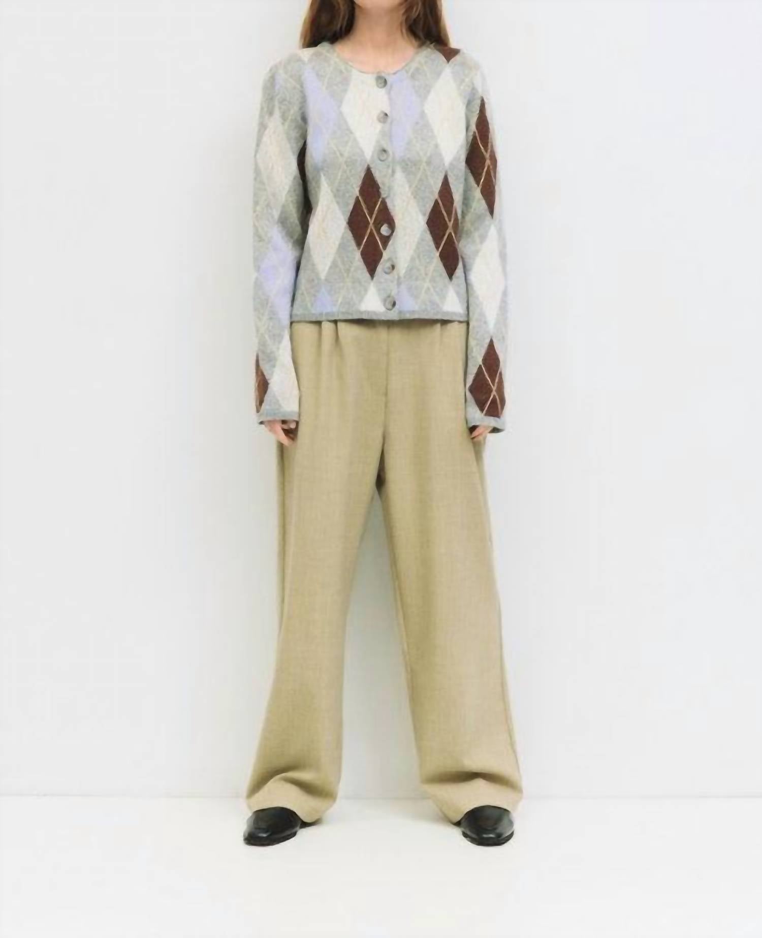 all : row Gayle Long Sleeves Cardigan in grey - women's cardigan - detail view