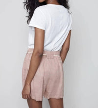 CHARLIE B Linen Short With Rope Tie in nougat - women's shorts - alternate view
