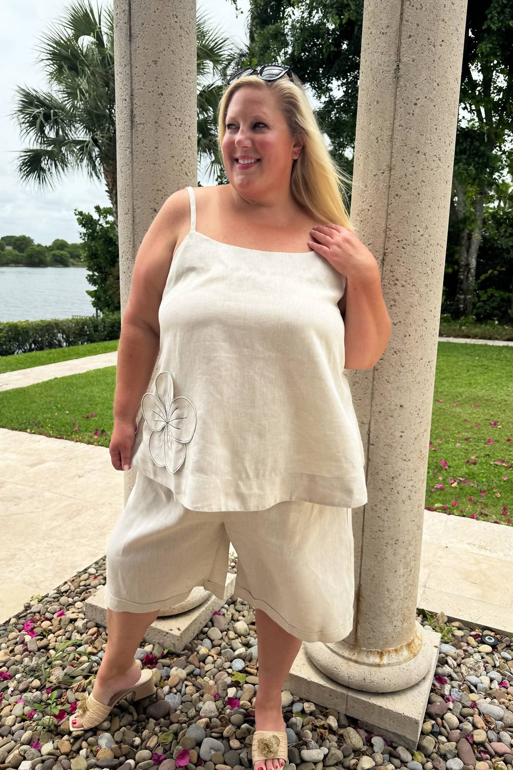Adriana Contreras - Linen Wide Leg Shorts - Plus