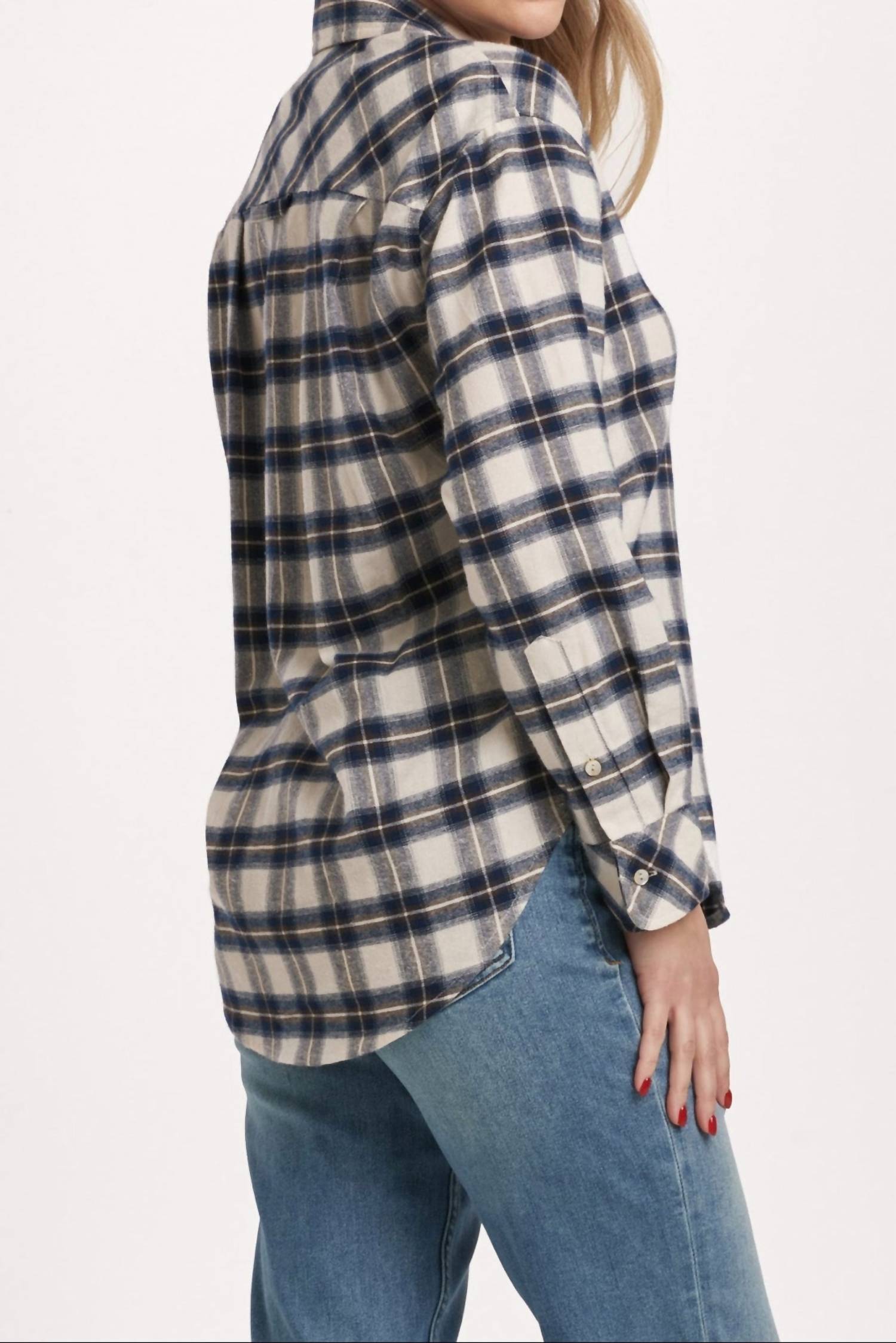 DEAR JOHN DENIM Lola Novelty Shirt in cozy night - women's shirt - detail view