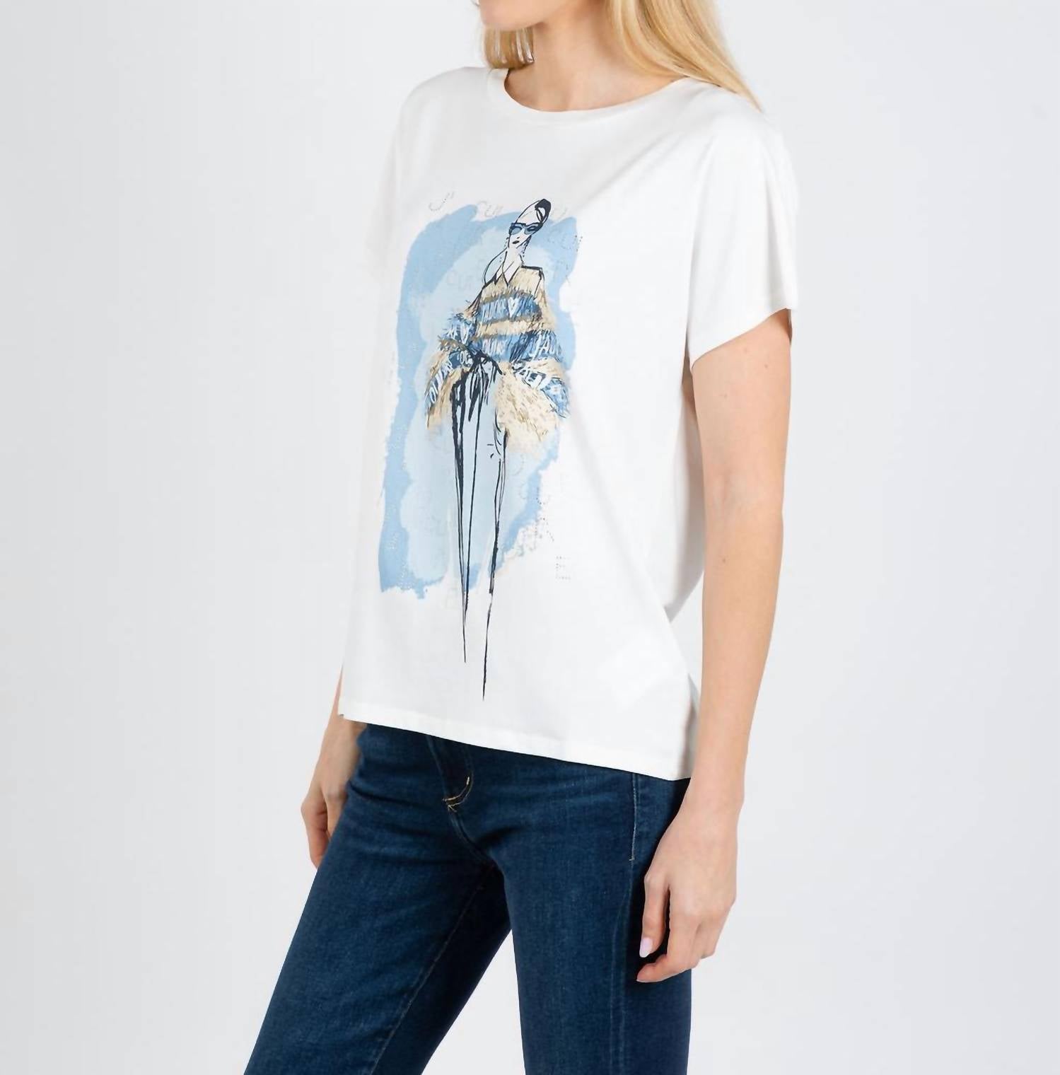 Oui J'adore Sketch Tee in cloud dancer - women's t-shirt - alternate view