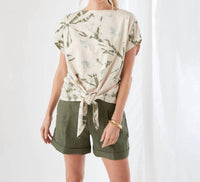 Karen Kane - Penny Tie Dye Front-tie Short Sleeve Top