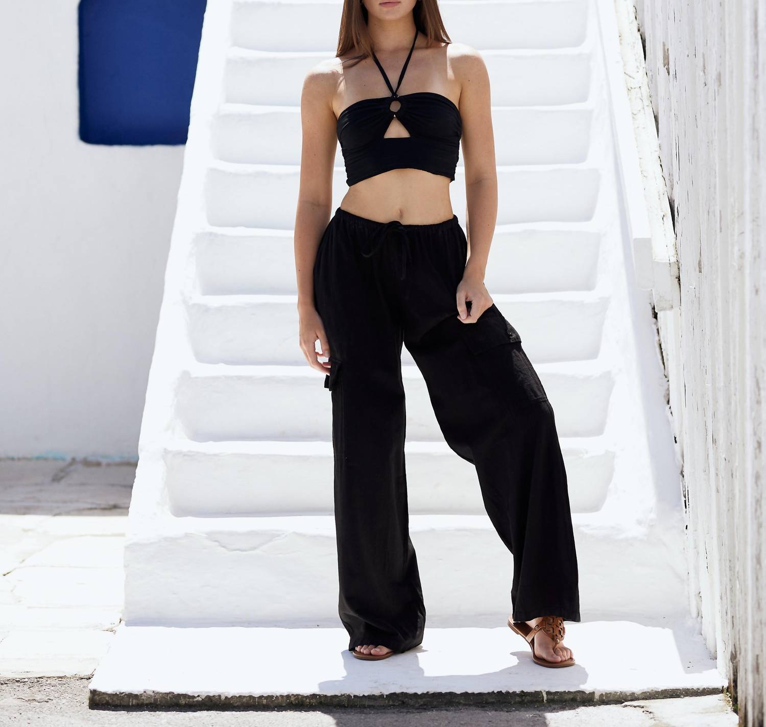 Blanco By Nature - Oversized Cargo Drawstring Pants