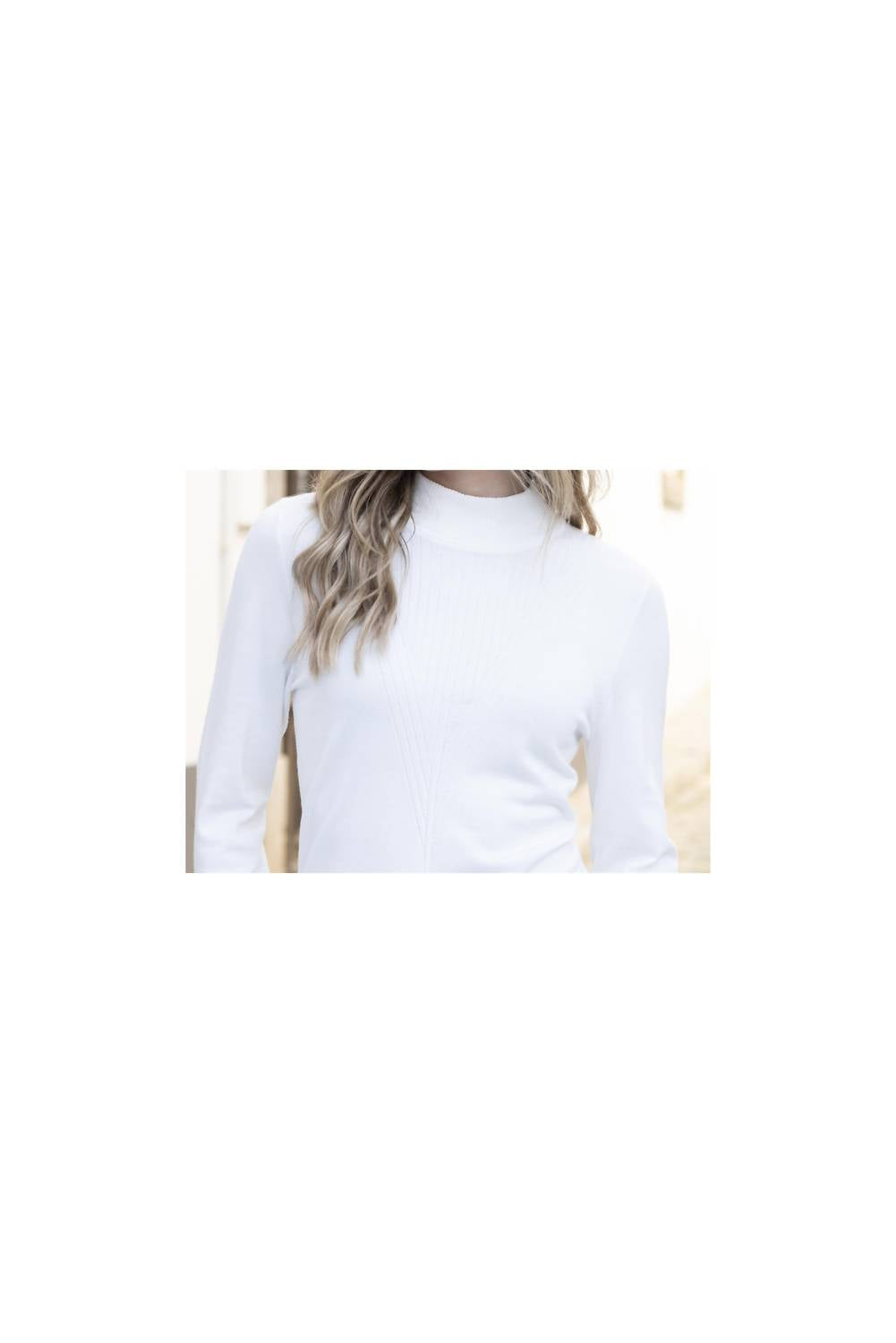 Marble - Chevron Knit Turtleneck Sweater