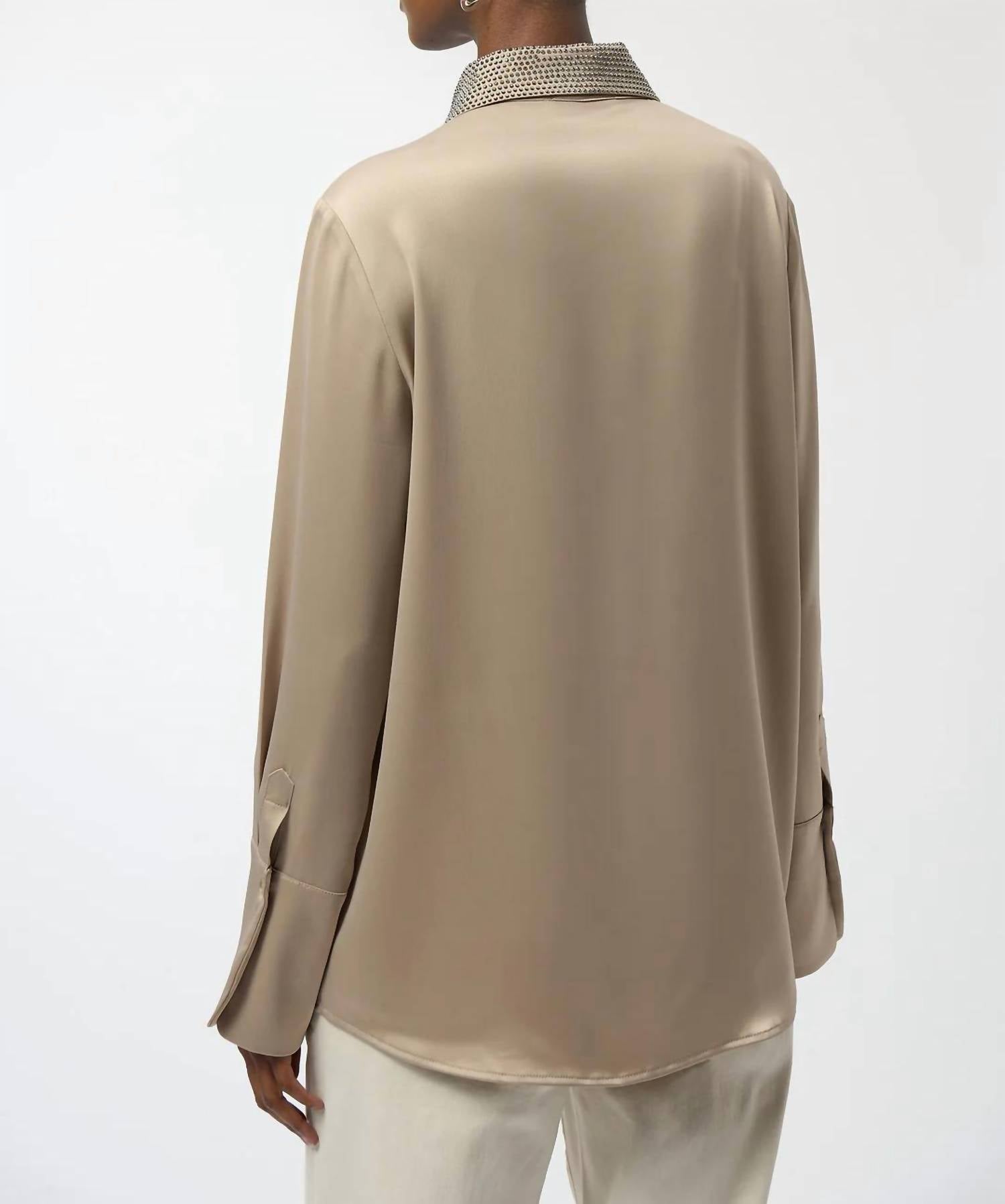 Joseph Ribkoff - Collared Front-button Long Sleeve Top