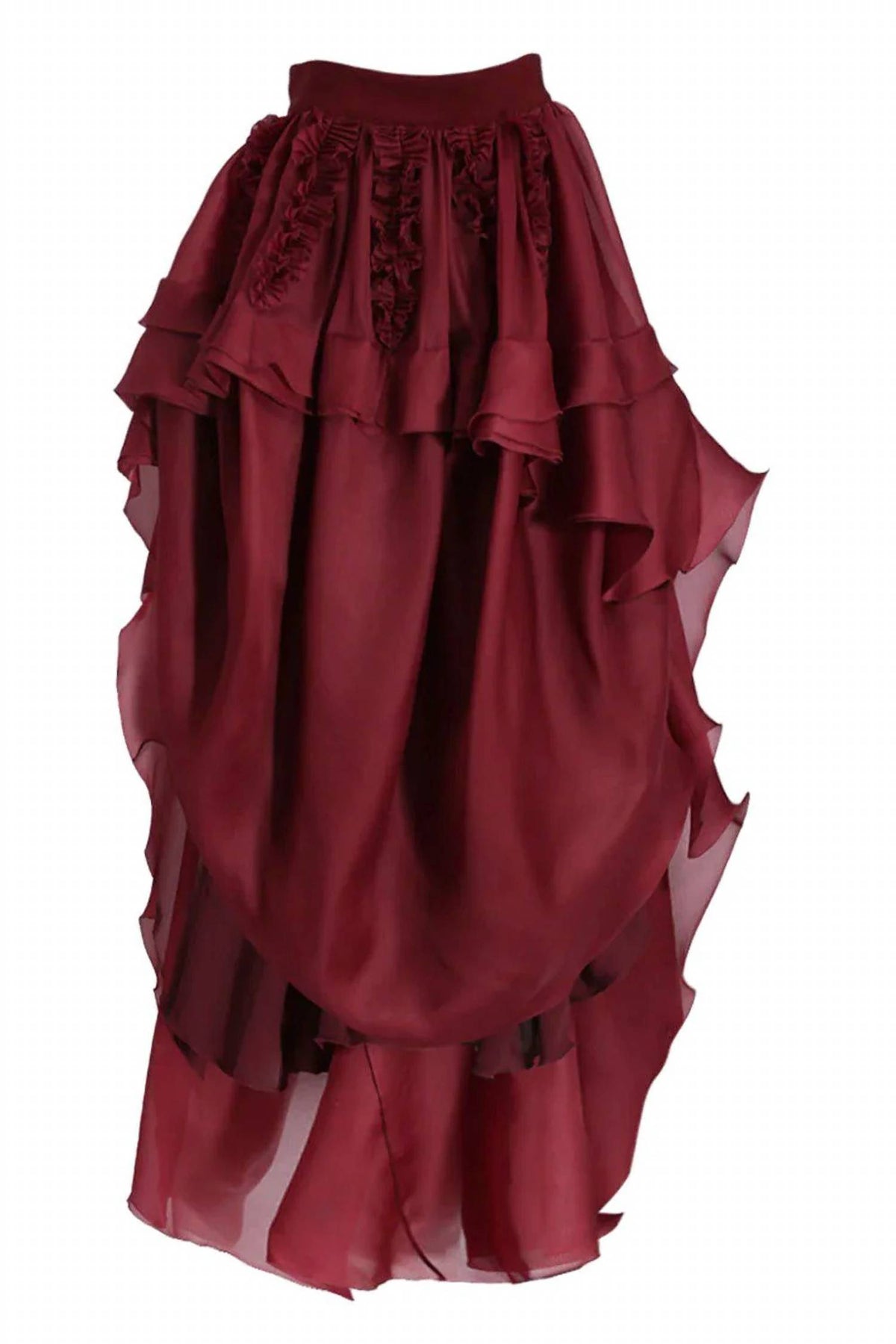 Antonio Berardi - Hi-Low Ruffle Front Silk Skirt
