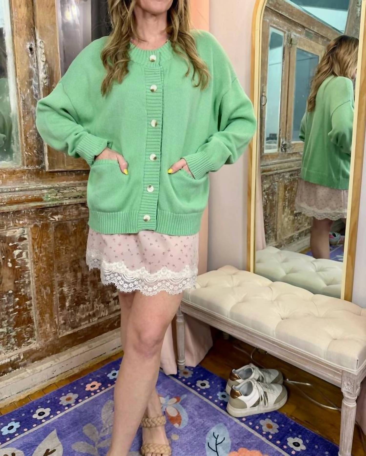 Wishlist - Blushing Petals Lace Trim Skorts