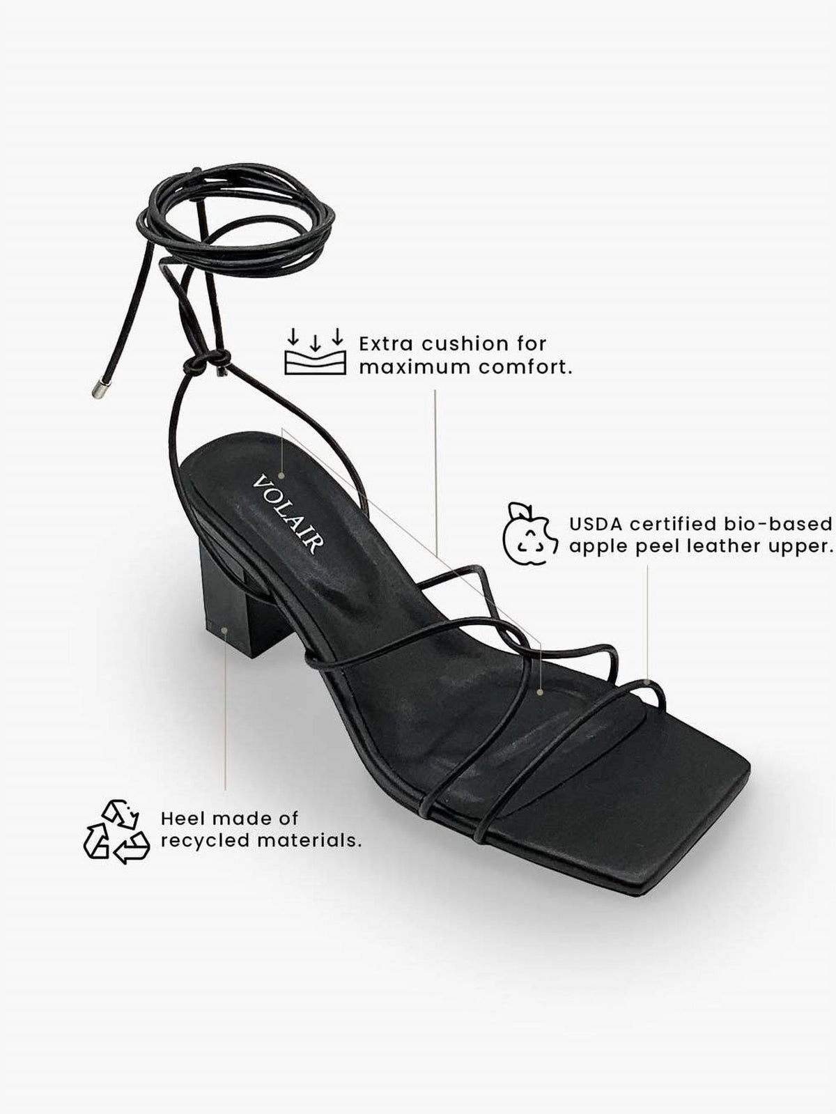 Volair - Women's Comfy Strappy Laced Up Heel
