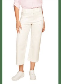 Renuar - Crop Wide Leg Twill Woven Pant