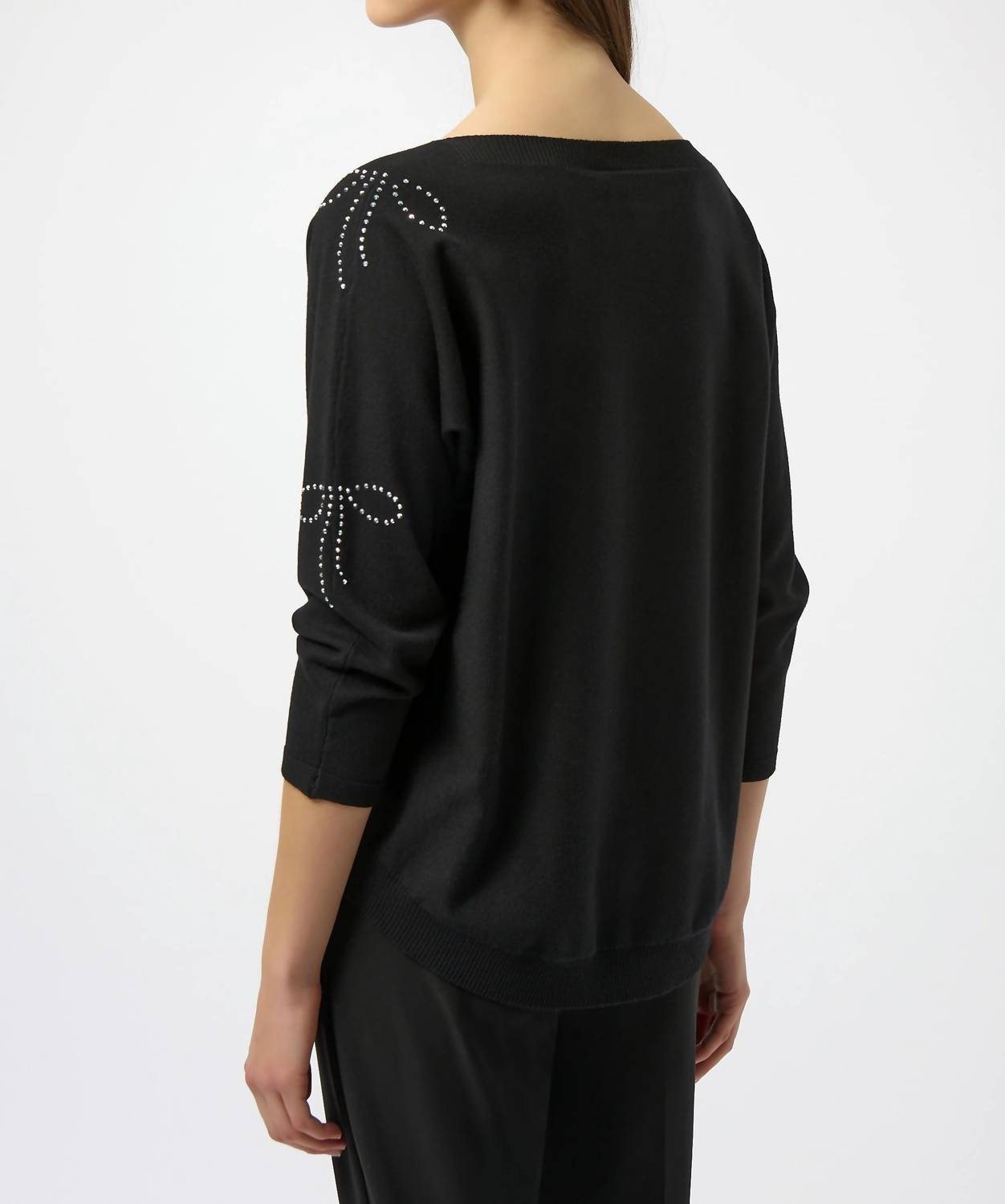 Joseph Ribkoff - Bow Embellished Sweater Top