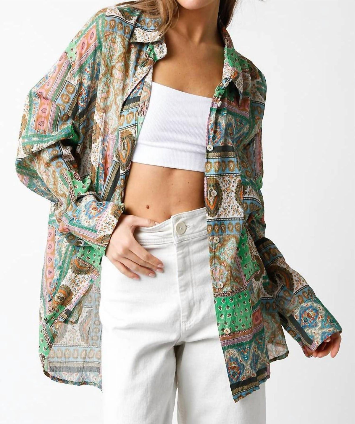 Olivaceous - Ella Button Down Shirt