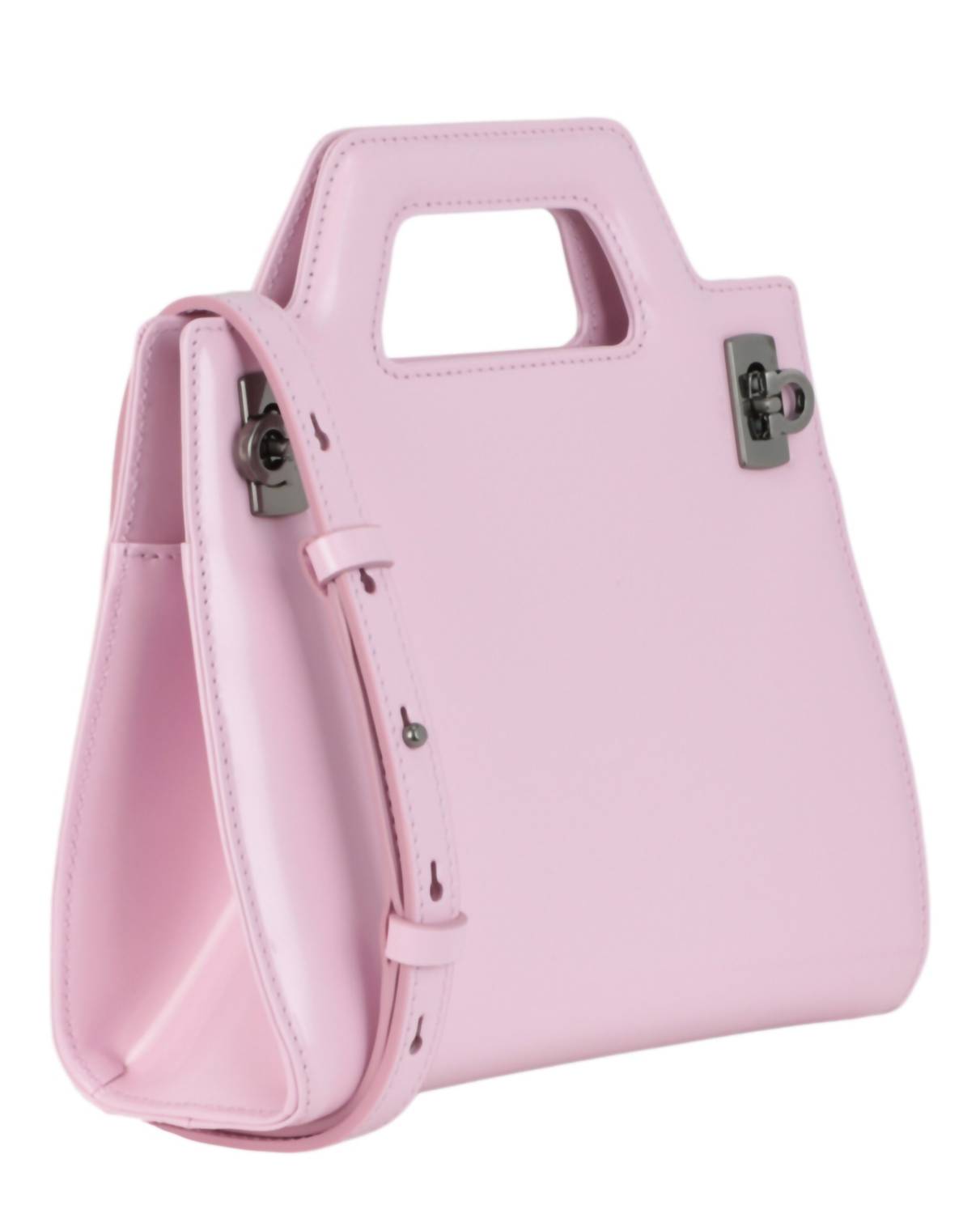 Salvatore Ferragamo Women's Mini Wanda Leather Top-handle Bag in light pink - women's bag - detail view