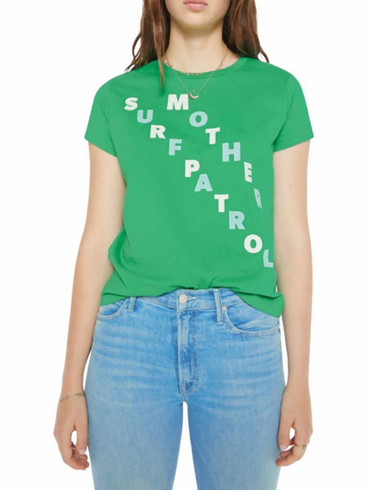 Mother Boxy Goody Goody Surf Patrol T-shirt in green - women's t-shirt
