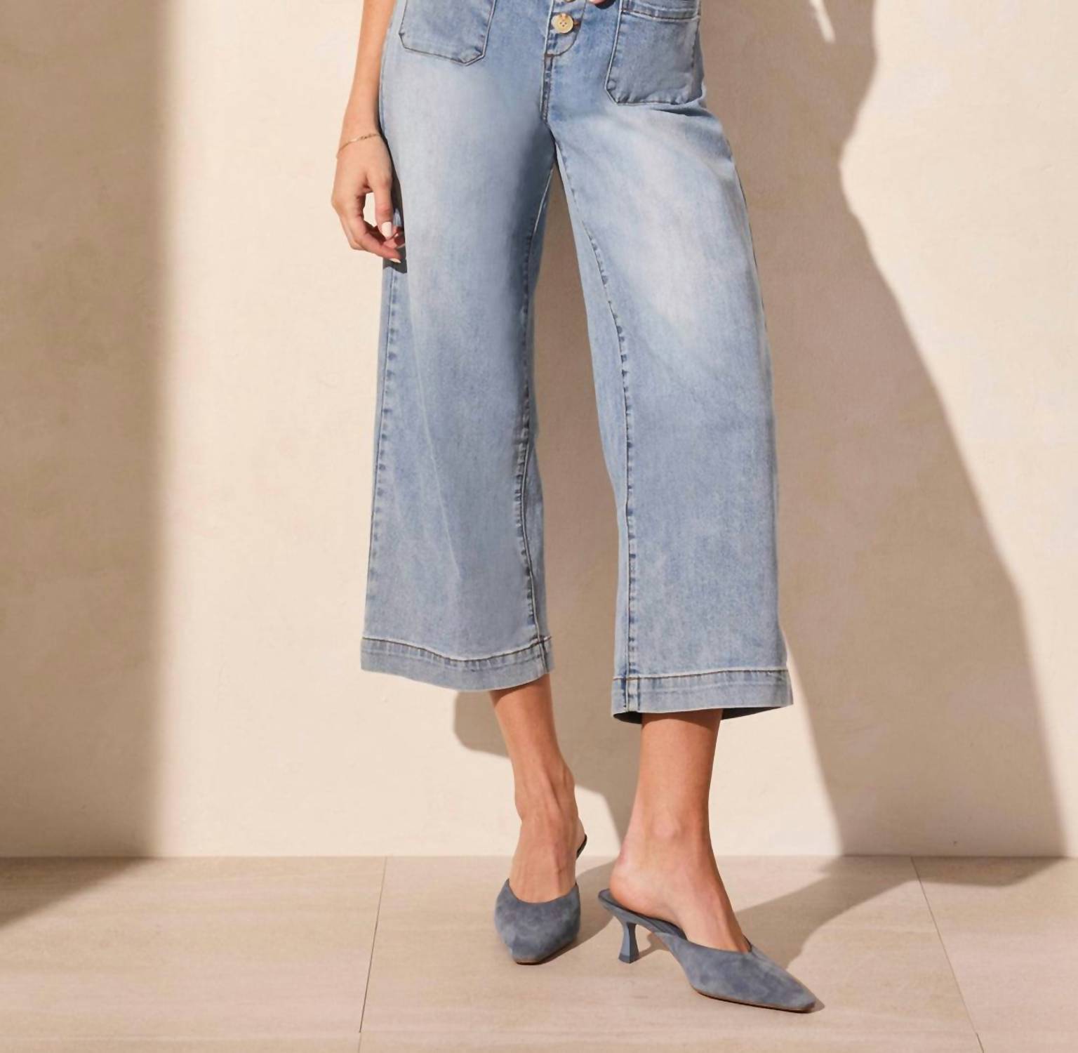 Tribal - Audrey Hugging Wide Crop Jeans