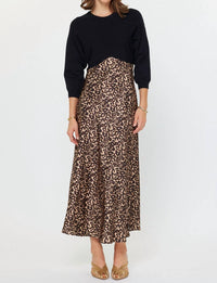 current air Sweater Mixed Media Midi Dress in black - women's dress