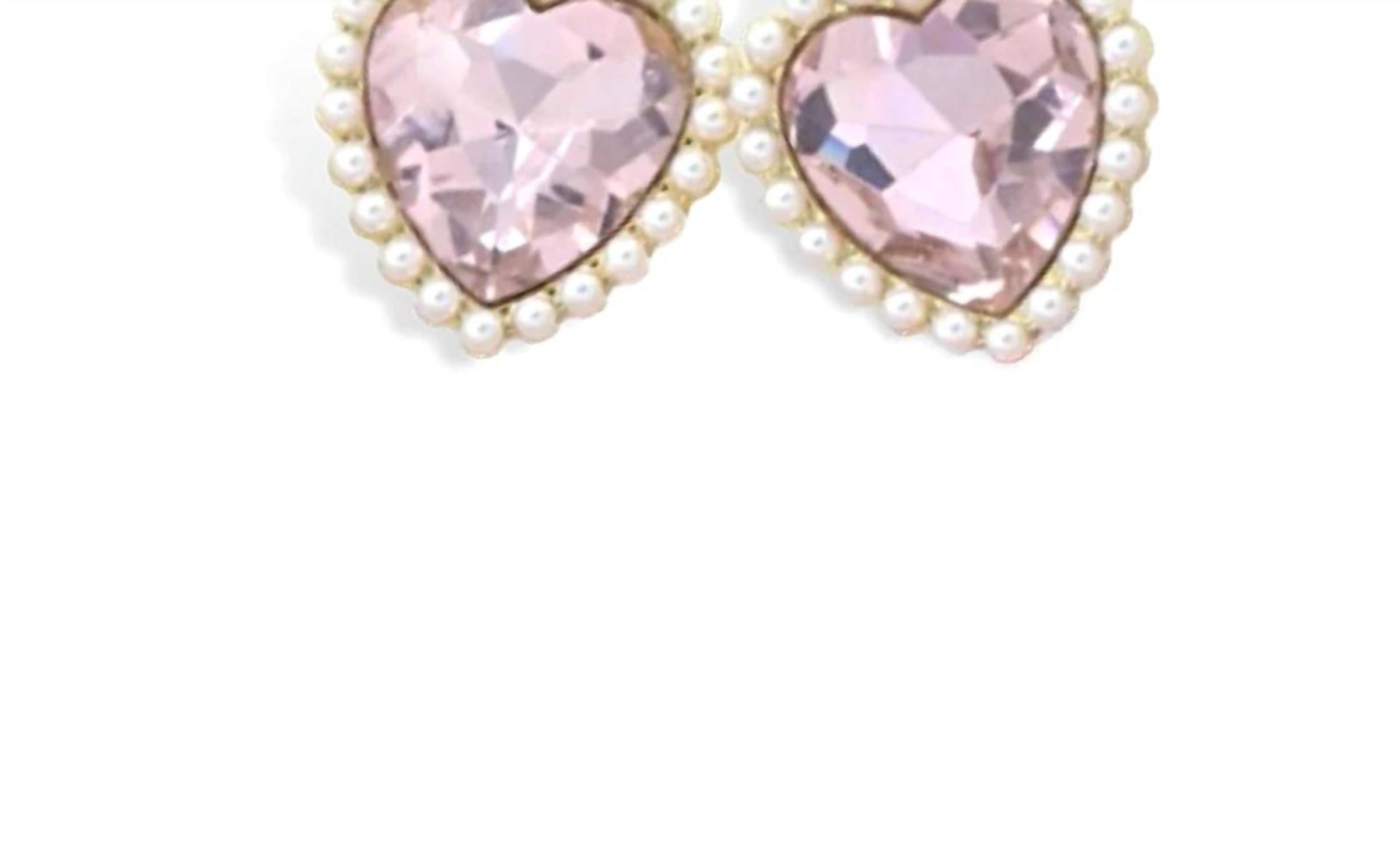 Brianna Cannon - Crystal And Pearl Heart Studs