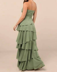 Lulus - Gorgeous Essence Strapless Tiered Maxi Dress