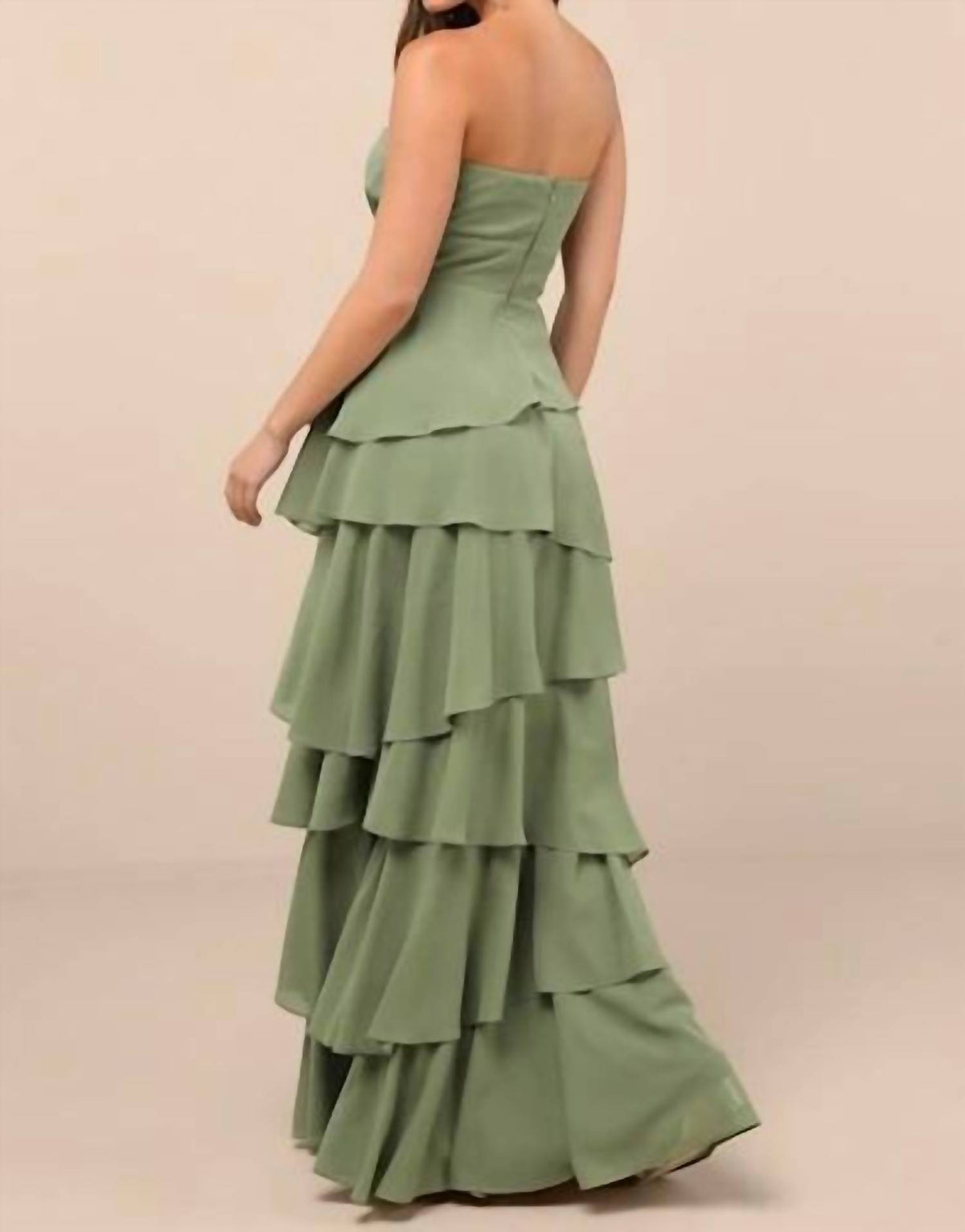 Lulus - Gorgeous Essence Strapless Tiered Maxi Dress