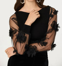 Astr - Meagan Floral Applique Sweater
