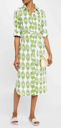 Finley - Alex Mended Palmetto Print Shirtdress