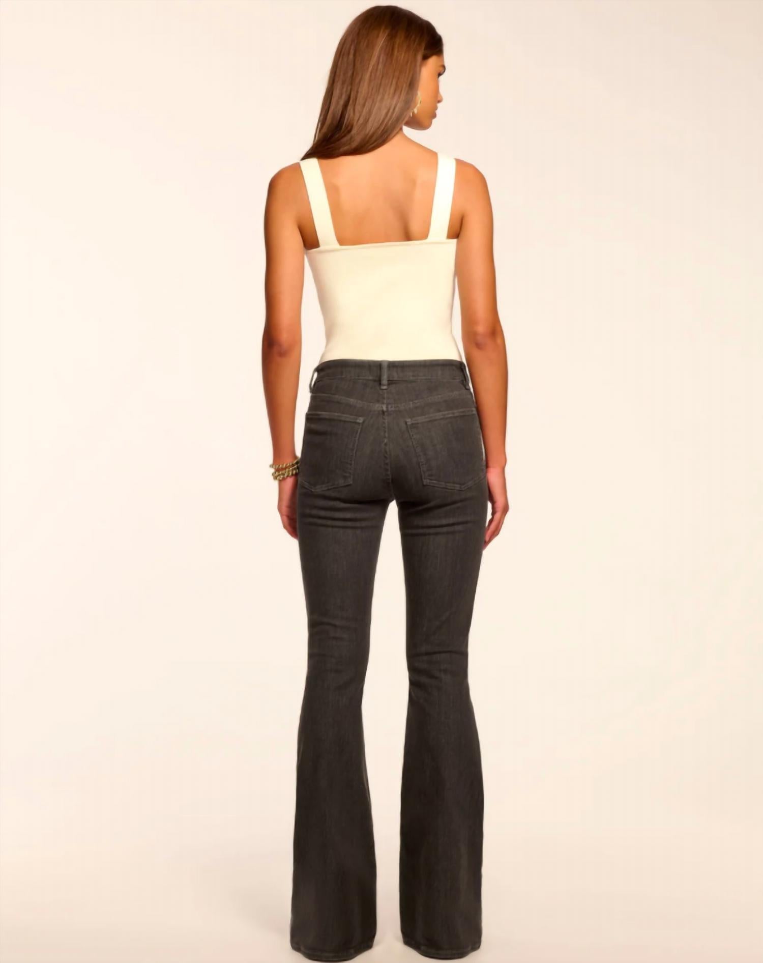 Ramy Brook Helena High-Rise Flare Jean in grey wash - women's jeans - alternate view
