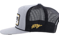 HOOEY Cactus Ropes Trucker Cap in grey charcoal - men's hat - detail view