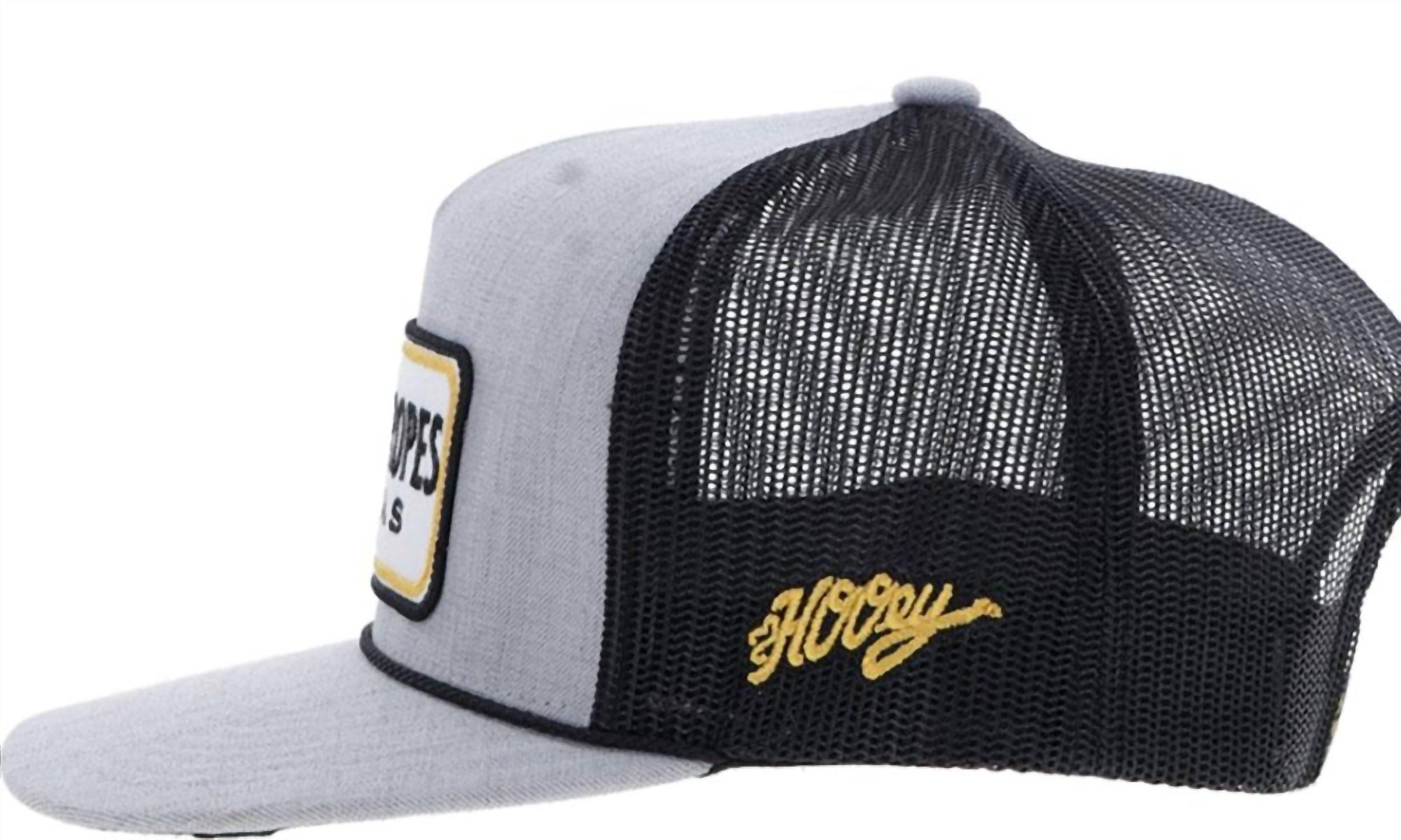 HOOEY Cactus Ropes Trucker Cap in grey charcoal - men's hat - detail view