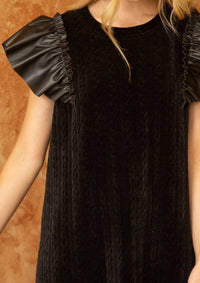 Voy - Stone Fox Cable Velvet Dress