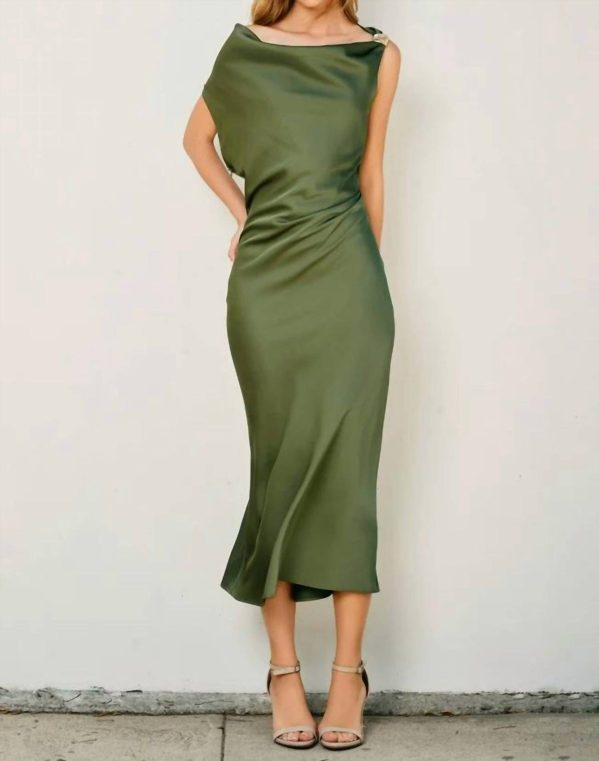 Dress Forum - Women's Tea Satin Midi Dress