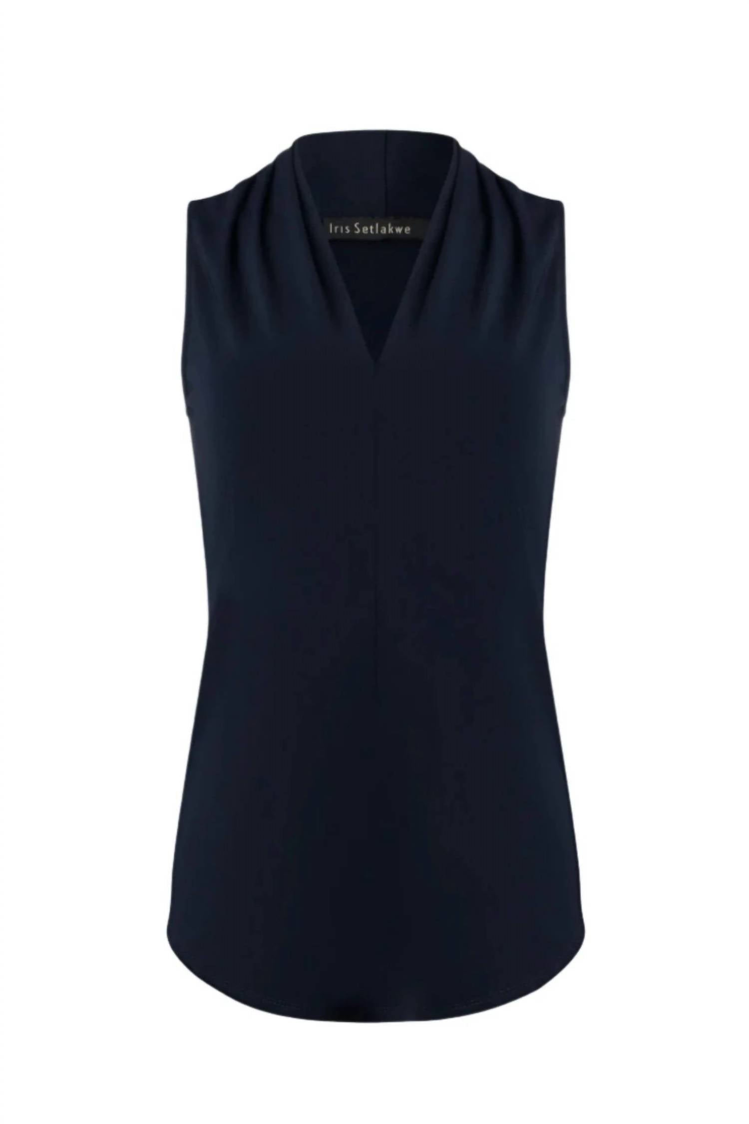 Iris Setlakwe Women's Matte Jersey Vneck Top in black - women's tank top