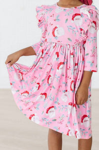Mila & Rose - Three Quarter Sleeve Ruffle Twirl Dress