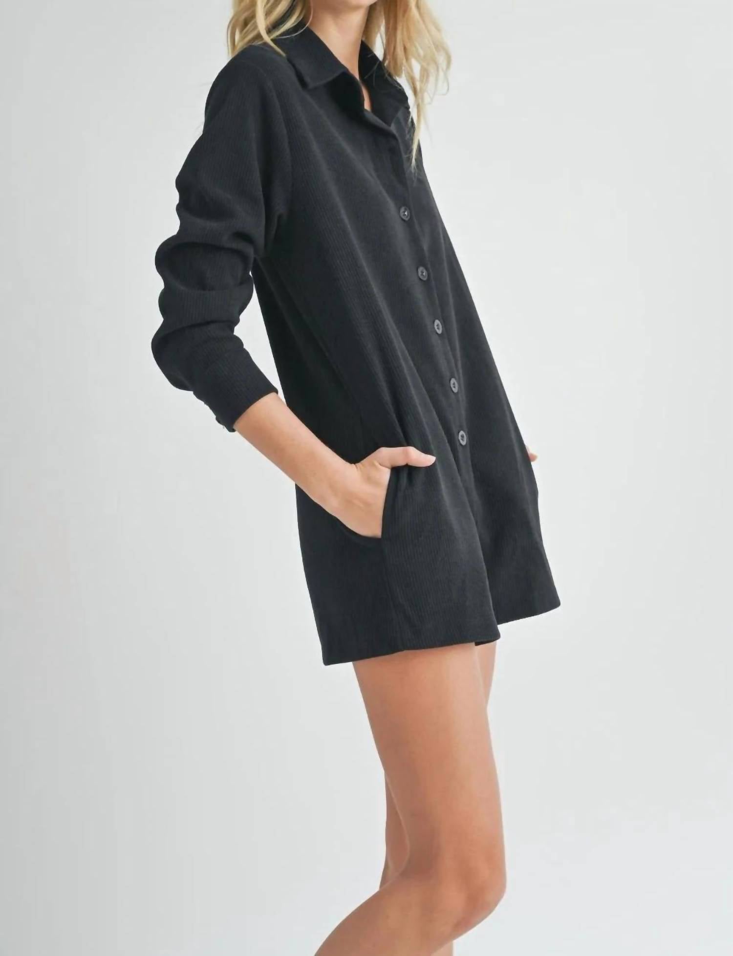 Sadie & Sage - Long Sleeve Corduroy Romper