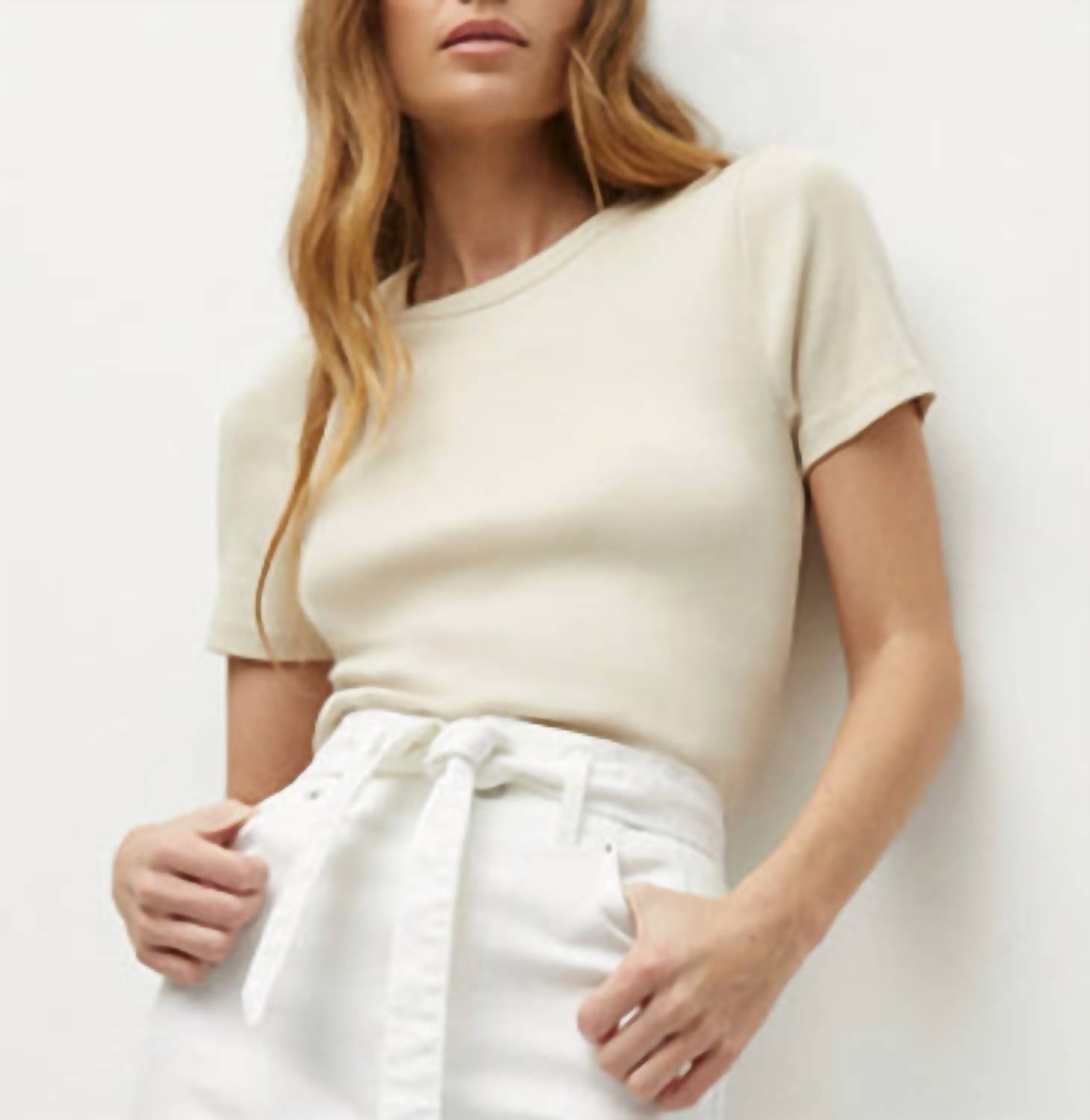 Veronica Beard - Ribbed Short Sleeve Tee