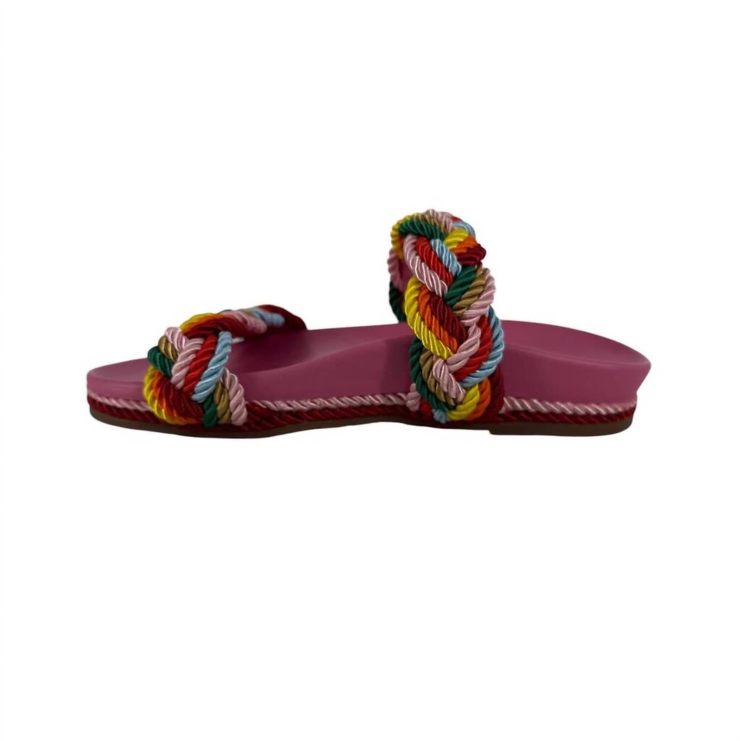 YOSI SAMRA Women's Michelle Multi Rope Shoe in pink - women's sandal - detail view