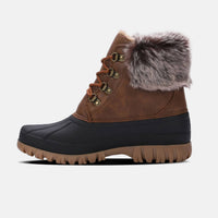 Lamo Women's Brielle Lace Up Boot in waxed chestnut - women's shoe - detail view