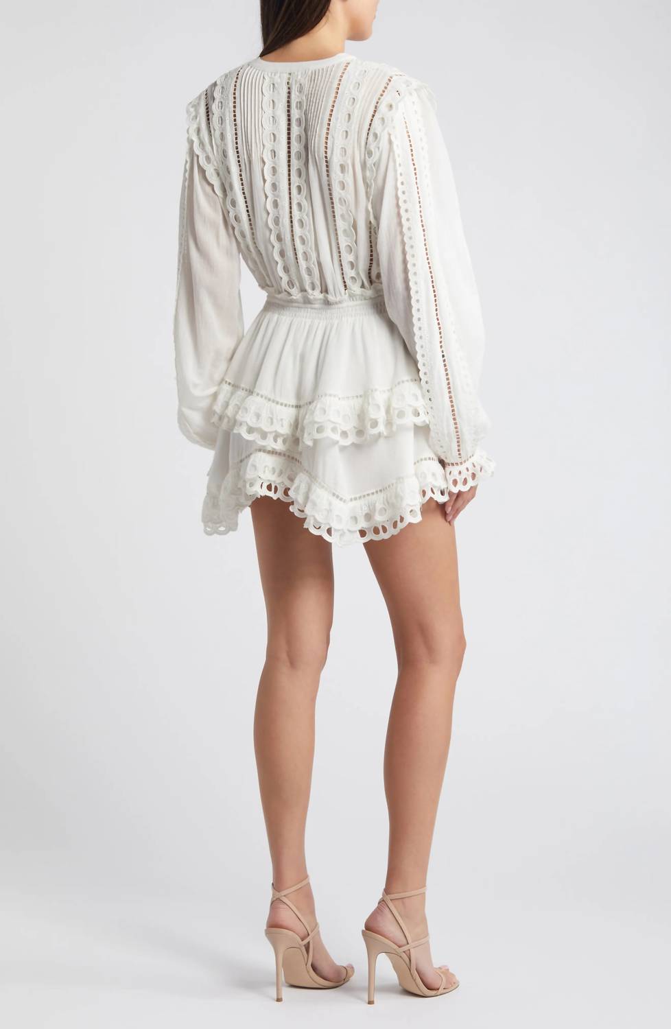 Loveshackfancy - Tindra Tie Waist Long Sleeve Mini Dress