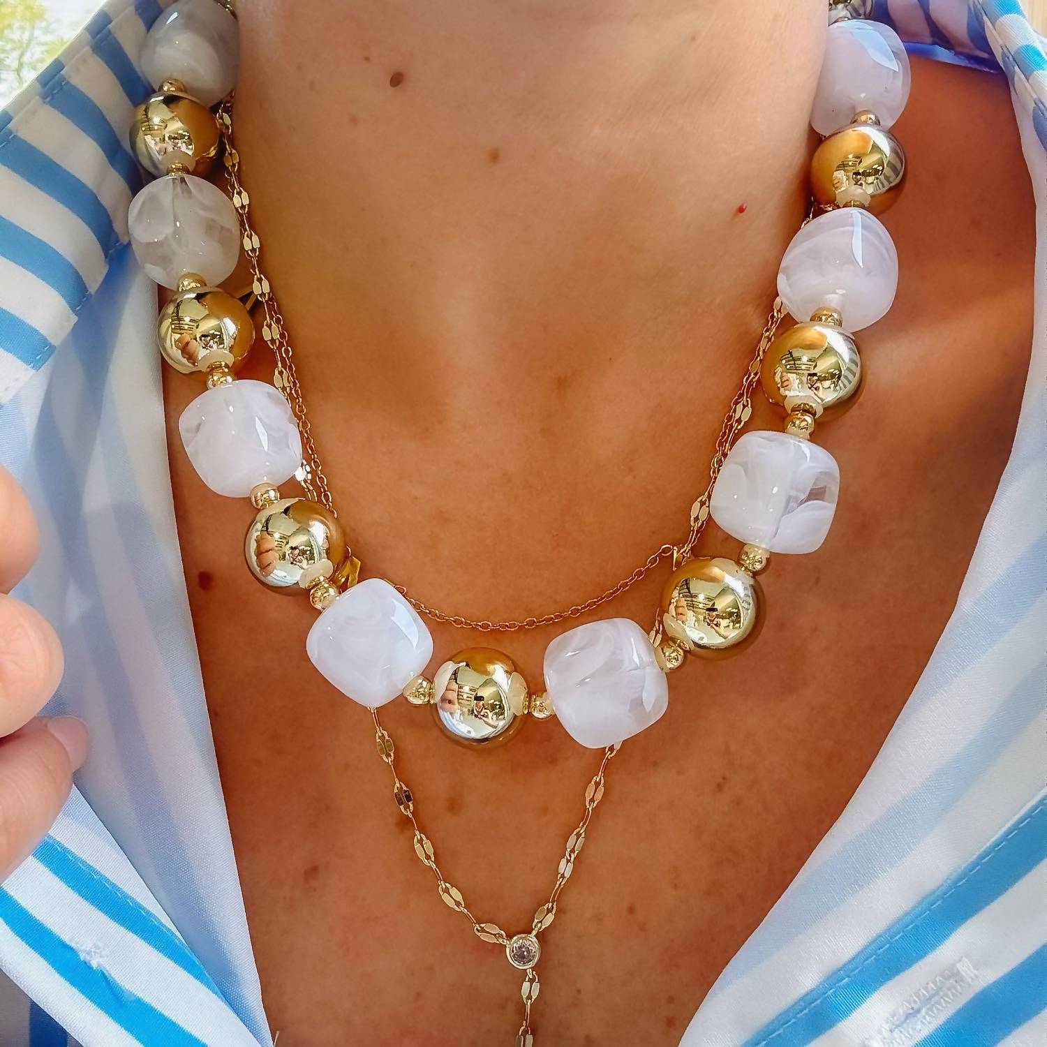 Treasure Jewels Easy Breezy Beaded Necklace in gold - women's jewelry