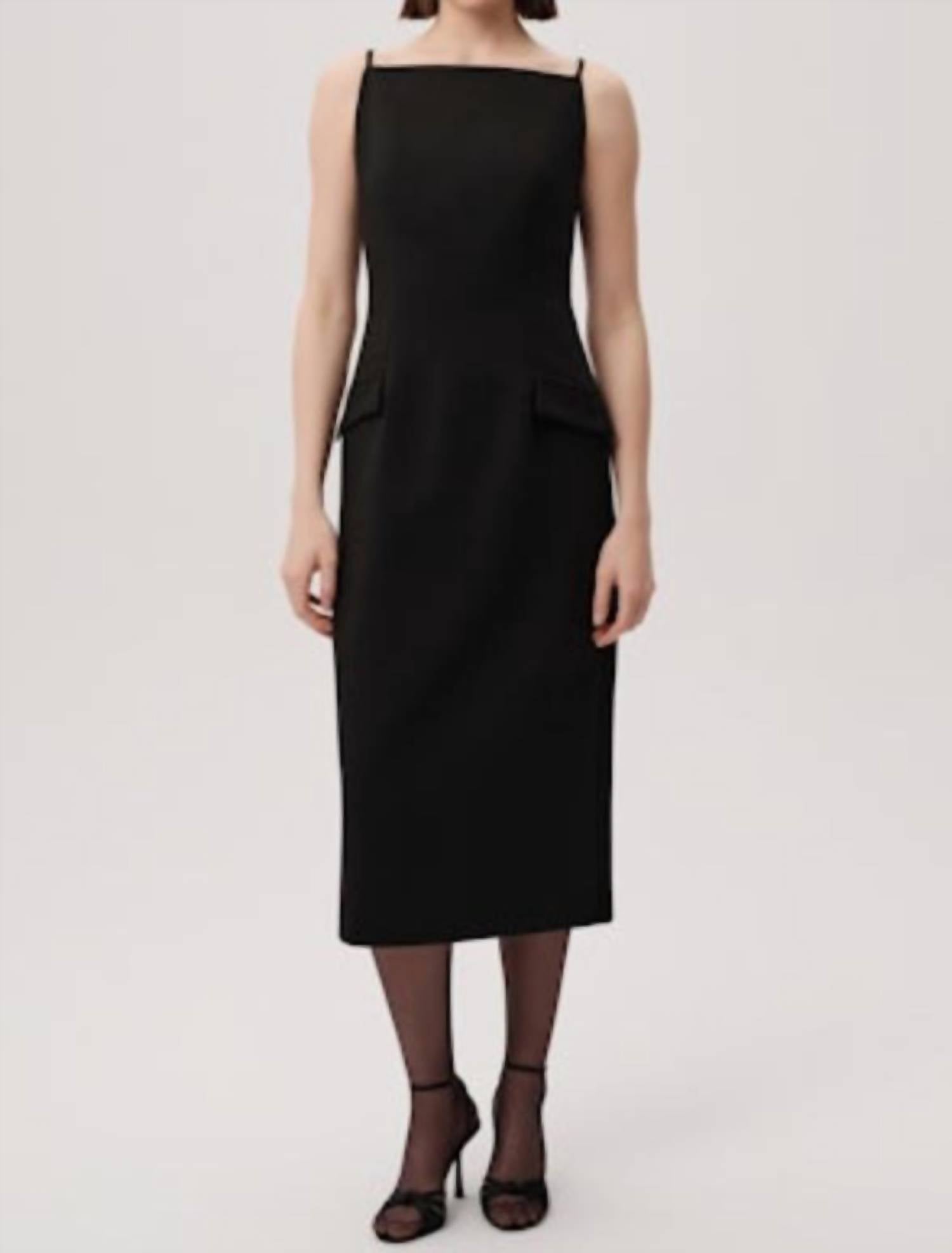 EXQUISE Glimmer Midi Dress in black - women's dress