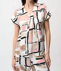 Joseph Ribkoff - Casual V-neck Buttoned Top