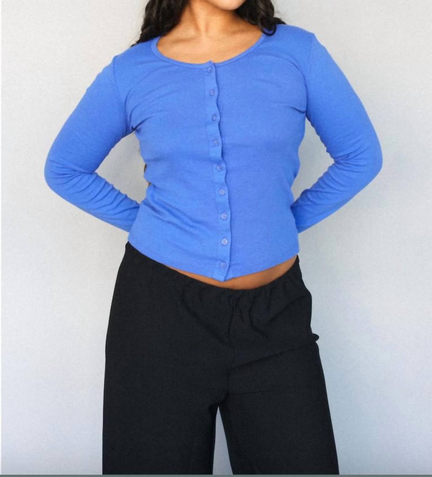 GIL RODRIGUEZ Sophie Cardigan in violet blue - women's cardigan